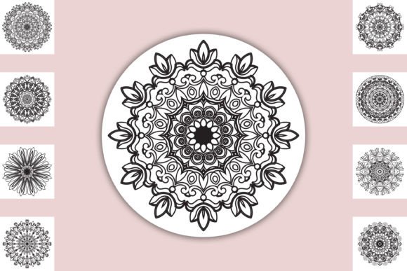 Decorative Mandala Coloring Book Page Bundle for Relaxation and Creative Publishing