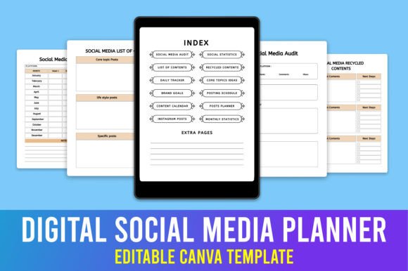 Editable Digital Social Media Planner for Every Creator