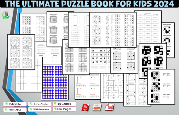 The Ultimate Puzzle Book 2024: A Complete KDP Interior for Your Low-Content Publishing Business